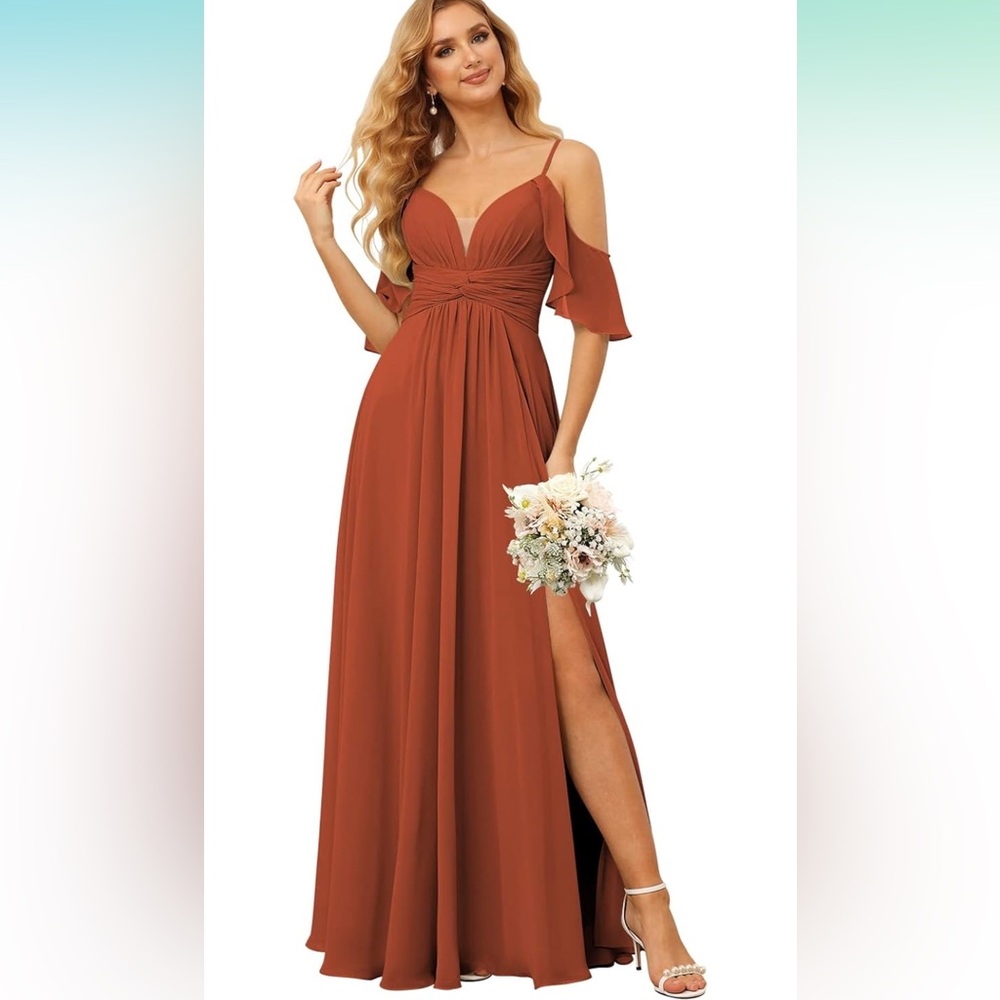 Elegant Off the Shoulder Chiffon Formal Dress